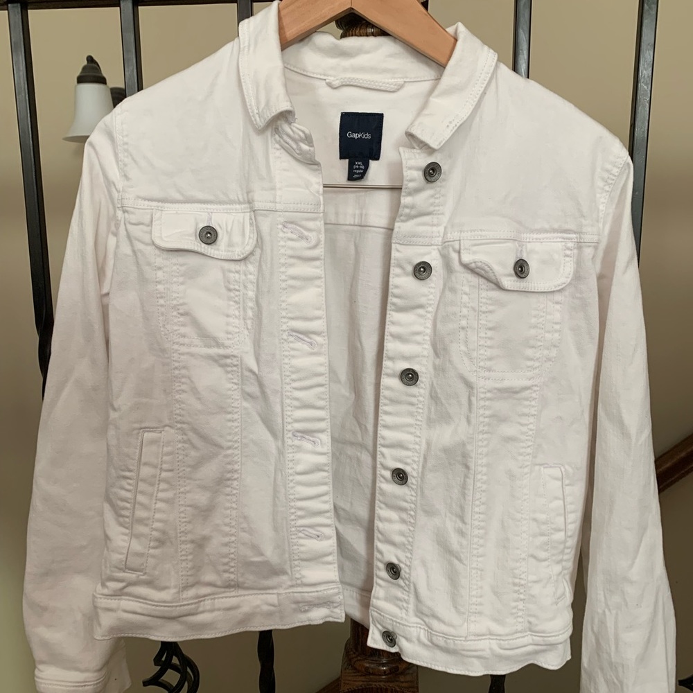 Gap kids white jean jacket